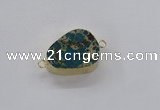 NGC984 15*20mm - 25*30mm flat teardrop sea sediment jasper connectors