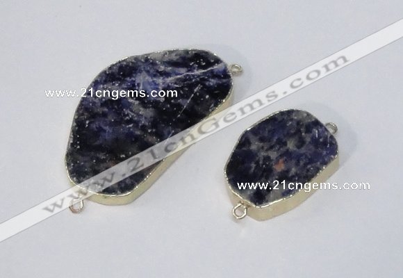 NGC995 20*30mm – 30*40mm freeform sodalite gemstone connectors