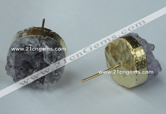 NGE05 16mm - 18mm freeform druzy amethyst earrings wholesale