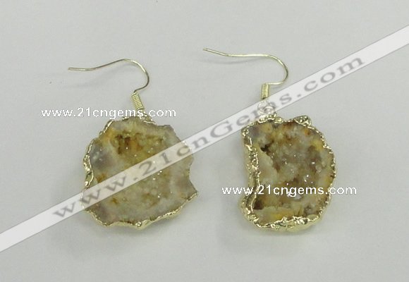 NGE101 20*25mm - 25*30mm freeform druzy agate gemstone earrings