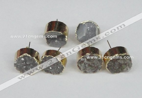 NGE108 18mm - 19mm freeform druzy agate gemstone earrings wholesale