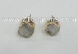 NGE114 12mm - 14mm freeform druzy quartz gemstone earrings