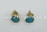 NGE115 12mm - 14mm freeform druzy quartz gemstone earrings