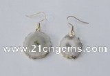 NGE120 8*12mm - 12*16mm freeform druzy agate gemstone earrings