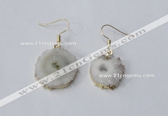 NGE120 8*12mm - 12*16mm freeform druzy agate gemstone earrings