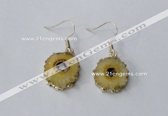 NGE121 8*12mm - 12*16mm freeform druzy agate gemstone earrings