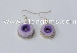 NGE122 8*12mm - 12*16mm freeform druzy agate gemstone earrings