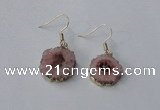 NGE123 8*12mm - 12*16mm freeform druzy agate gemstone earrings