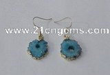 NGE124 8*12mm - 12*16mm freeform druzy agate gemstone earrings