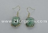 NGE125 8*12mm - 12*16mm freeform druzy agate gemstone earrings