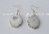 NGE128 18*20mm - 20*25mm freeform druzy agate gemstone earrings