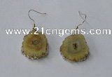 NGE129 18*20mm - 20*25mm freeform druzy agate gemstone earrings