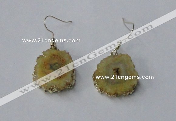 NGE129 18*20mm - 20*25mm freeform druzy agate gemstone earrings