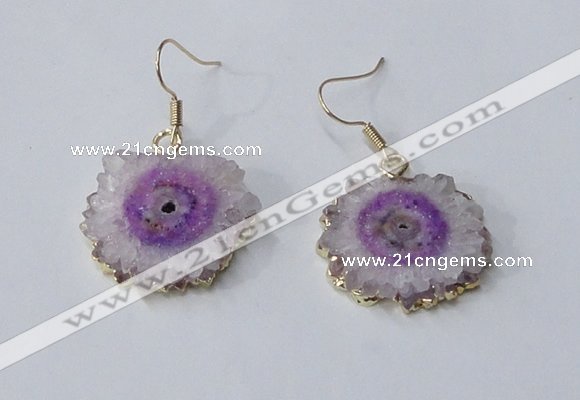 NGE130 18*20mm - 20*25mm freeform druzy agate gemstone earrings