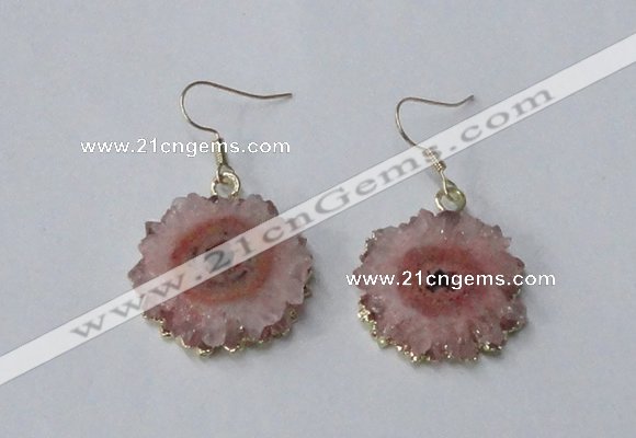 NGE131 18*20mm - 20*25mm freeform druzy agate gemstone earrings