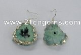 NGE133 18*20mm - 20*25mm freeform druzy agate gemstone earrings