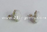 NGE138 12*14mm - 15*18mm freeform druzy agate gemstone earrings