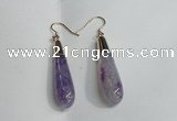 NGE14 10*40mm teardrop agate gemstone earrings wholesale