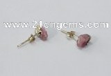 NGE149 4*6mm - 5*8mm freeform tourmaline gemstone earrings