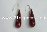 NGE15 10*40mm teardrop agate gemstone earrings wholesale