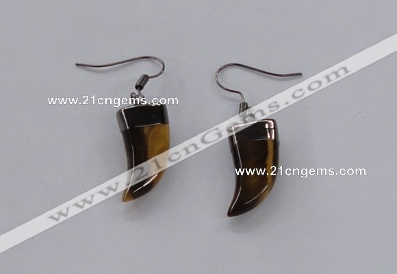 NGE153 11*20mm – 11*22mm oxhorn tiger eye gemstone earrings