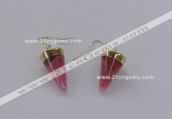 NGE155 11*20mm – 12*22mm cone agate gemstone earrings wholesale