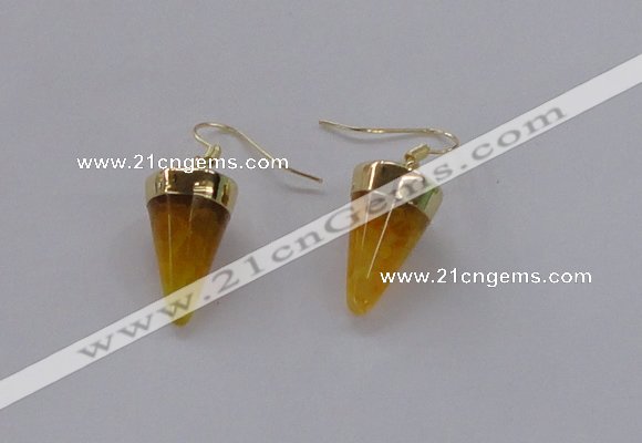 NGE156 11*20mm – 12*22mm cone agate gemstone earrings wholesale