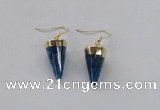 NGE157 11*20mm – 12*22mm cone agate gemstone earrings wholesale