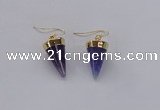 NGE159 11*20mm – 12*22mm cone agate gemstone earrings wholesale