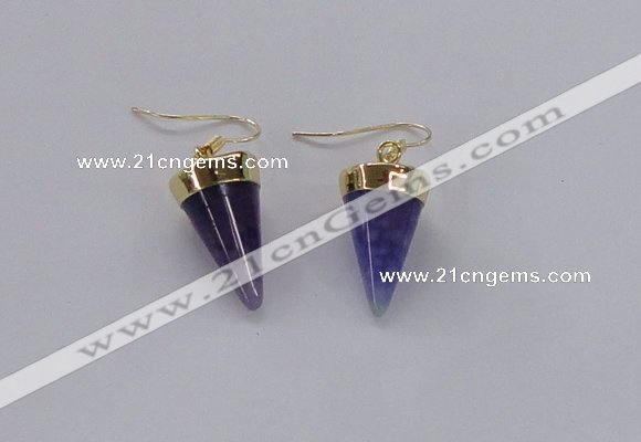 NGE159 11*20mm – 12*22mm cone agate gemstone earrings wholesale