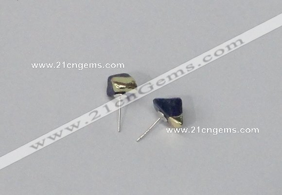NGE165 4*6mm – 5*8mm freeform lapis lazuli gemstone earrings