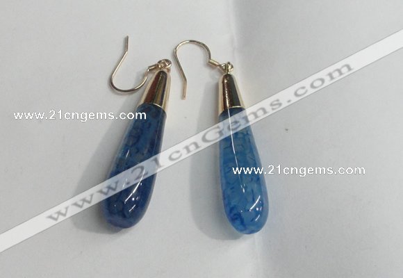 NGE17 10*40mm teardrop agate gemstone earrings wholesale