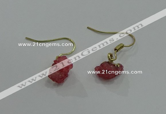 NGE172 5*8mm - 6*10mm nuggets druzy agate earrings wholesale