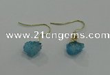 NGE173 5*8mm - 6*10mm nuggets druzy agate earrings wholesale