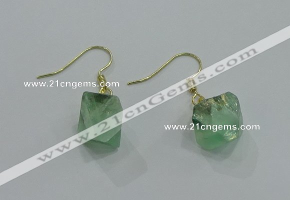 NGE175 8*10mm - 10*12mm nuggets fluorite earrings wholesale