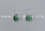 NGE176 8*10mm - 10*12mm faceted nuggets fluorite gemstone earrings