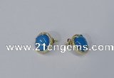 NGE184 12mm flat round agate gemstone earrings wholesale