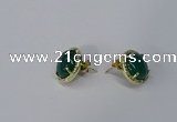 NGE185 12mm flat round agate gemstone earrings wholesale