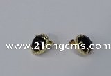 NGE186 12mm flat round agate gemstone earrings wholesale