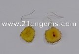 NGE206 18*20mm - 20*25mm freeform druzy agate gemstone earrings