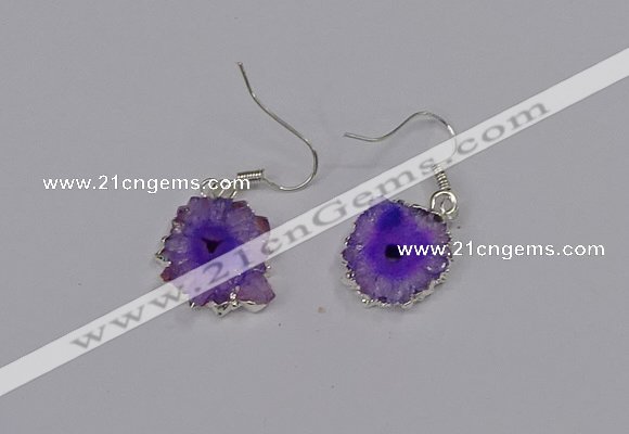 NGE207 18*20mm - 20*25mm freeform druzy agate gemstone earrings