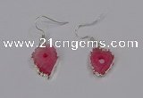 NGE208 18*20mm - 20*25mm freeform druzy agate gemstone earrings