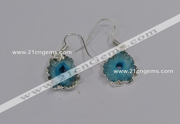 NGE209 18*20mm - 20*25mm freeform druzy agate gemstone earrings