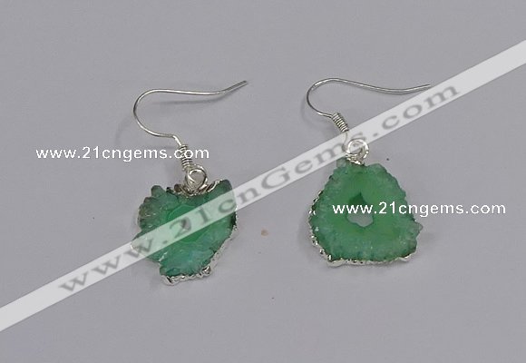 NGE210 18*20mm - 20*25mm freeform druzy agate gemstone earrings