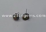 NGE217 8mm coin druzy agate gemstone earrings wholesale