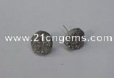 NGE221 12mm coin druzy agate gemstone earrings wholesale