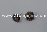 NGE223 12mm coin druzy agate gemstone earrings wholesale