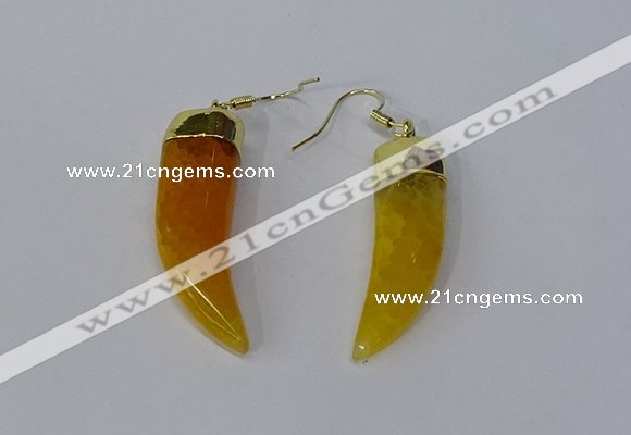 NGE227 10*40mm - 12*45mm oxhorn agate gemstone earrings wholesale