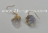 NGE23 10*14mm - 12*16mm nuggets druzy quartz earrings wholesale