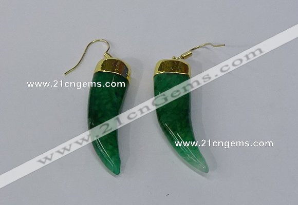 NGE231 10*40mm - 12*45mm oxhorn agate gemstone earrings wholesale